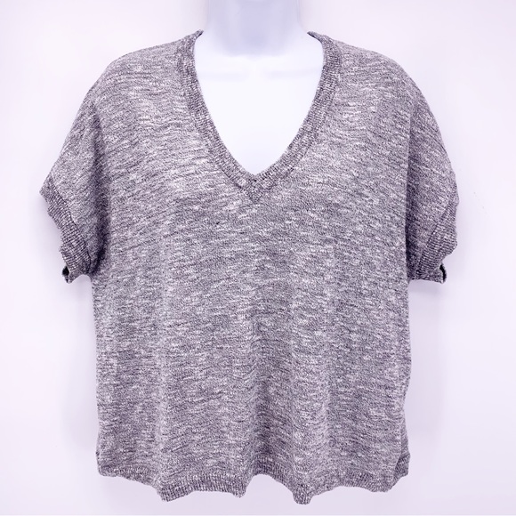 Madewell Gray Short Sleeve Knit Sweater Top Size Small - Picture 1 of 8